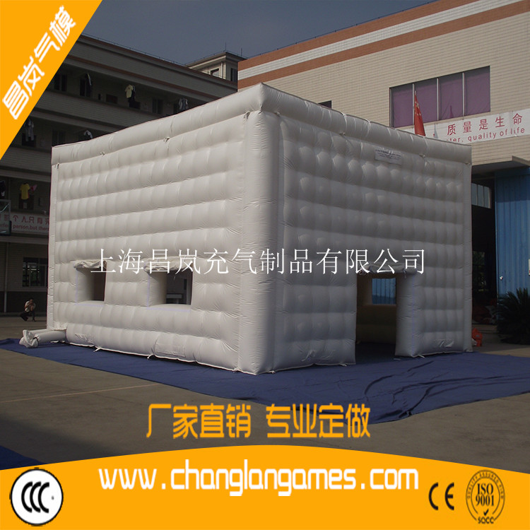 廠家直銷白色方形雙層充氣房屋帳篷聚會(huì)派對(duì)展銷帳篷